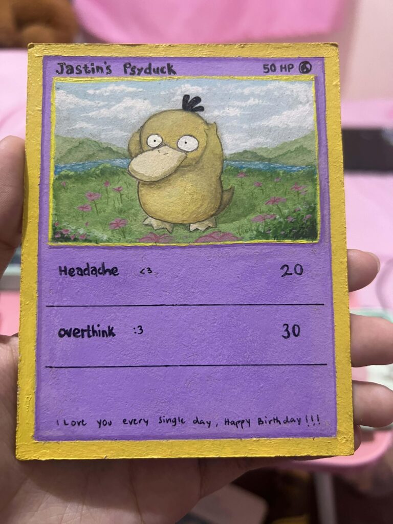Gf made me a psyduck card for my birthday