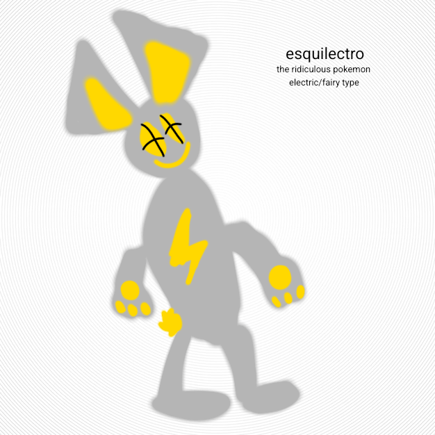 Here's esquilectro, a mythical Pokemon based on the esquilax!