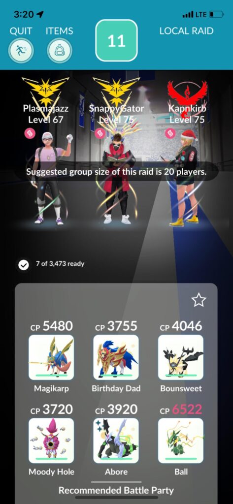 Just a little over 20 players