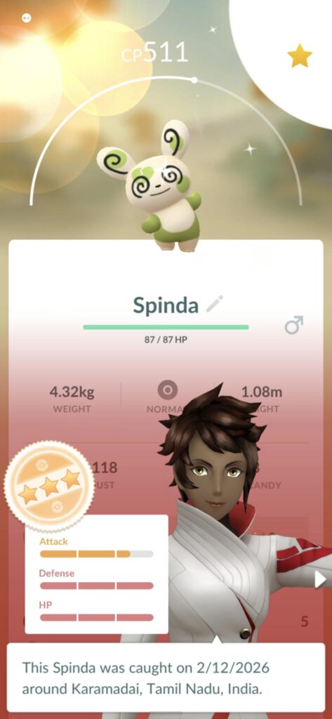 Got my shiny spinda 💔