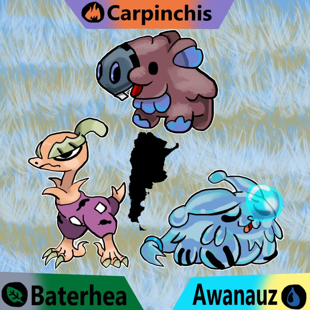 Para celebrar el Pokémon day, decidí hacer unos starters para Argentina, cuál escojerian ustedes?