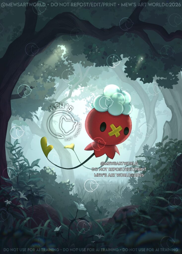 [OC] Red Drifloon (commission tcg art)