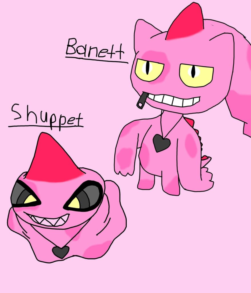 I drew my favorite stuffed animal as a bannett and shuppet