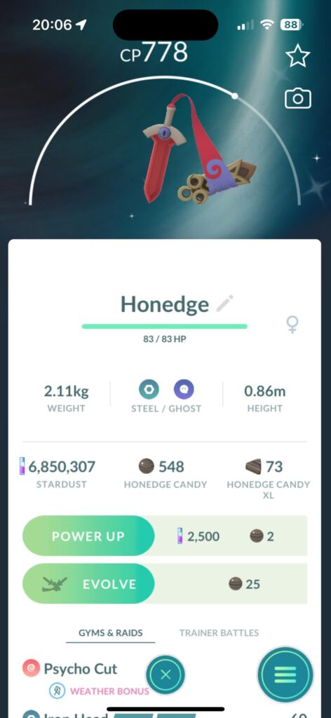Shiny Honedge Confirmation