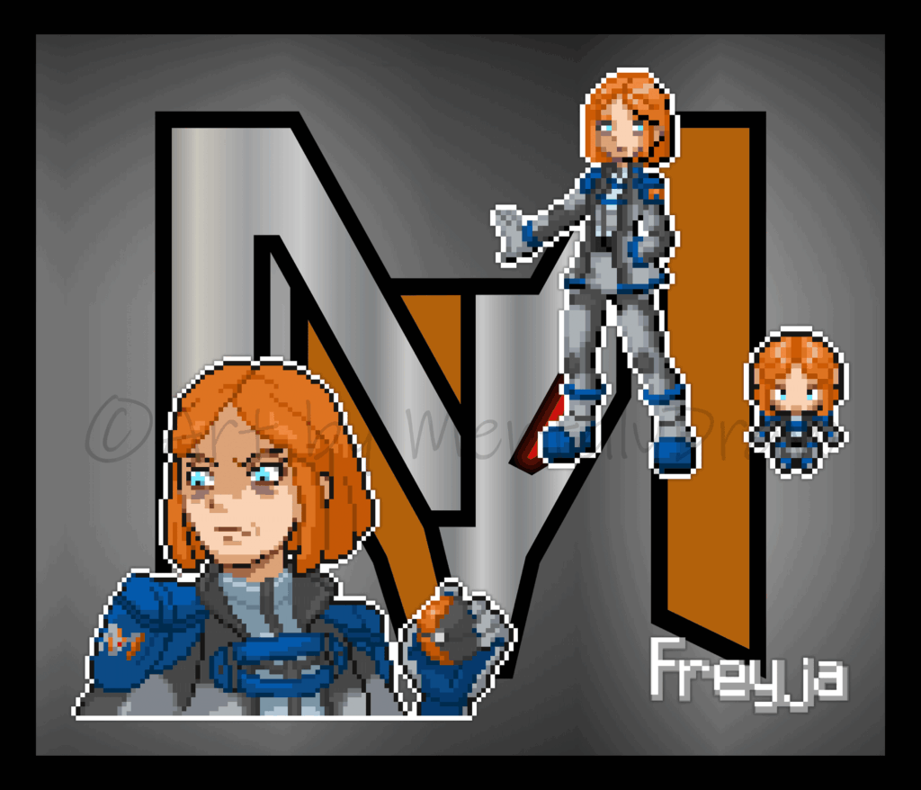 [OC] Pokemon B&W 2 style sprites - Mecha's Team boss Freyja