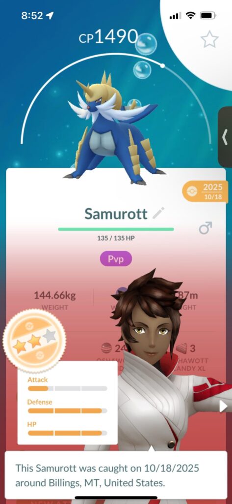 Great League PvP Samurott