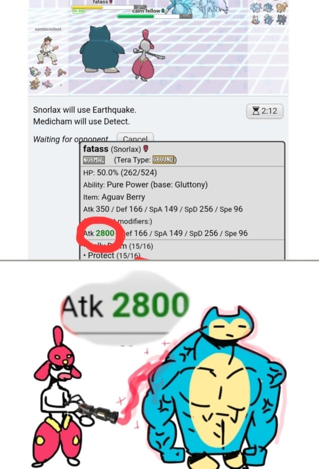 2800 attack snorlax (read description)
