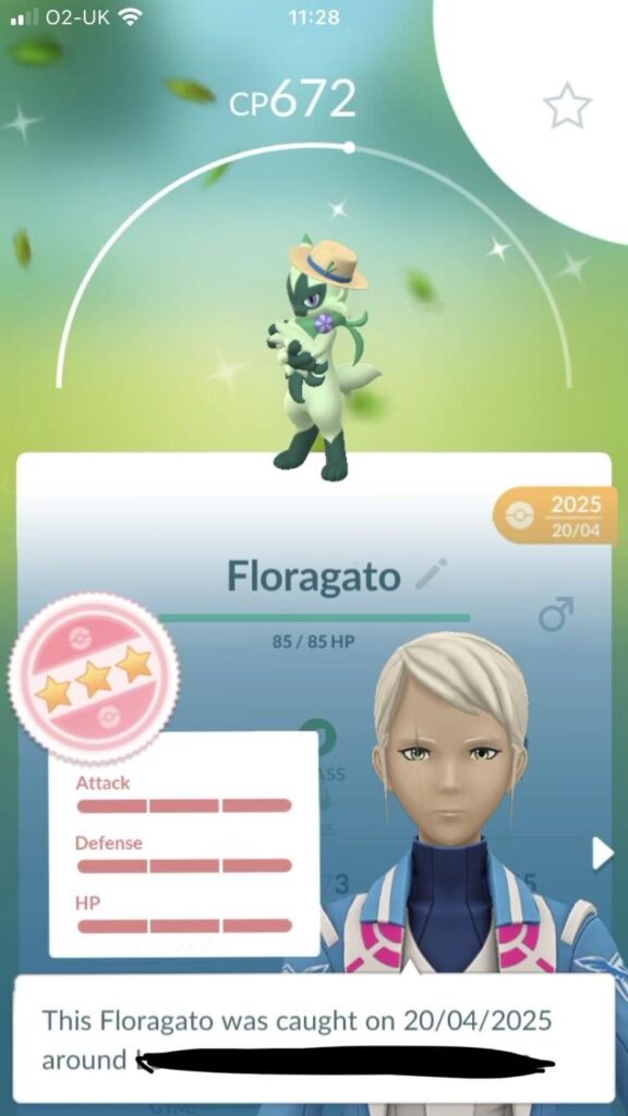 Just found this as my most recently caught Pokémon