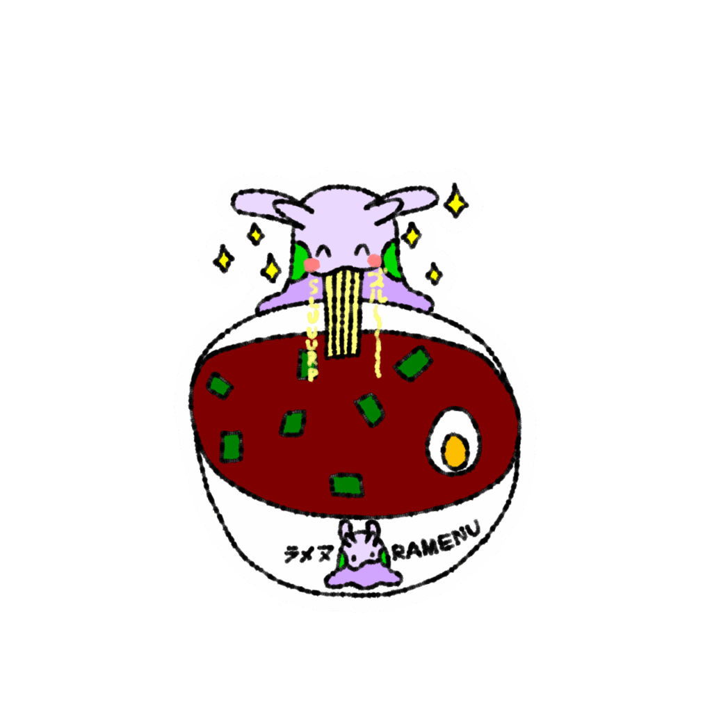 [OC] Goomy eating ramen (or should I say ramenu) 🍜