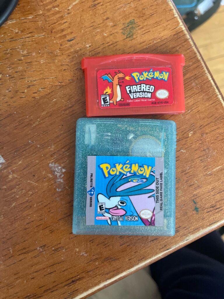 The place where I got my copies of fire red and crystal had to replace the stickers, and got creative when doing so