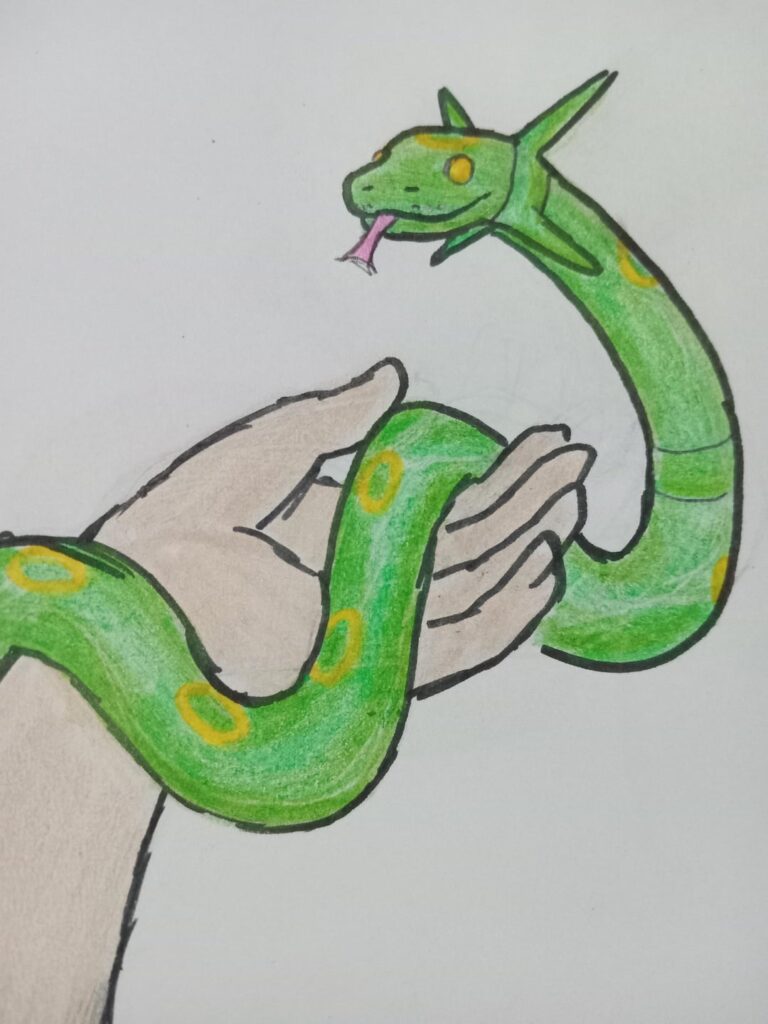 (Art by me) I drew Rayquaza as a snek