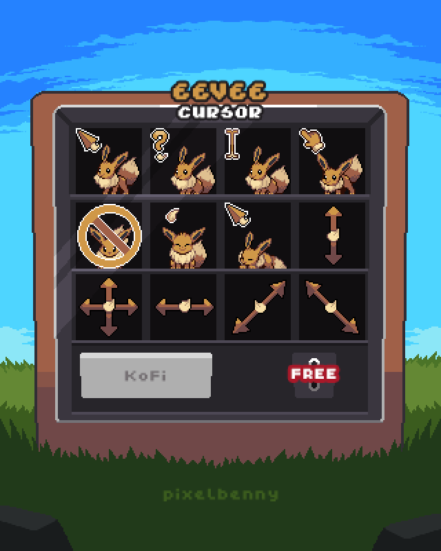 Animated Eevee Mouse Cursor [OC]