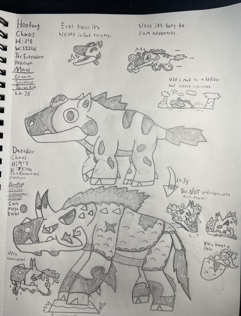 The Hoofed Ravagers: Hoofang & Daeodire. Chaos Type Pokémon based on Entelodonts and Onis.