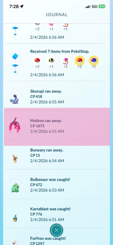 G.Moltres got away, any tips to catching or just luck?