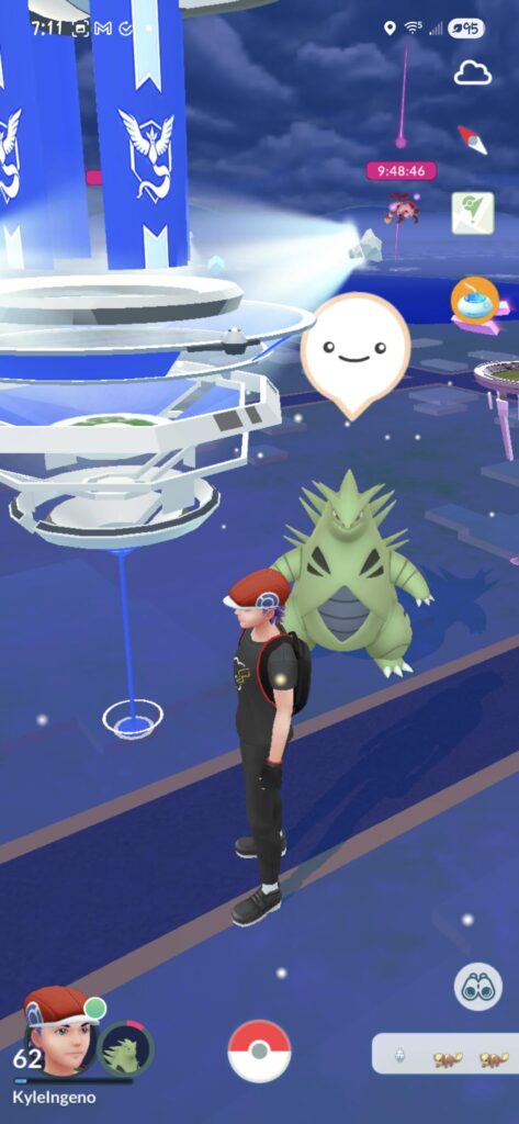 While my character is idle and my buddy is on the map.. my tryanitar roams around .. and his steps counts as earnining a candy