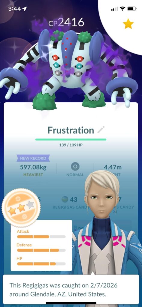 Shadow Rock (hidden move) Regigigas