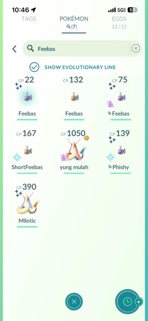 I have the best luck catching shiny Feebas!