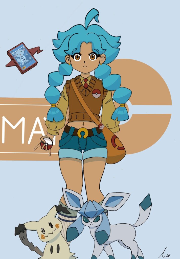This is my Pokémon oc and I’m particularly proud of this one because this is my second attempt at making art with procreate [OC]