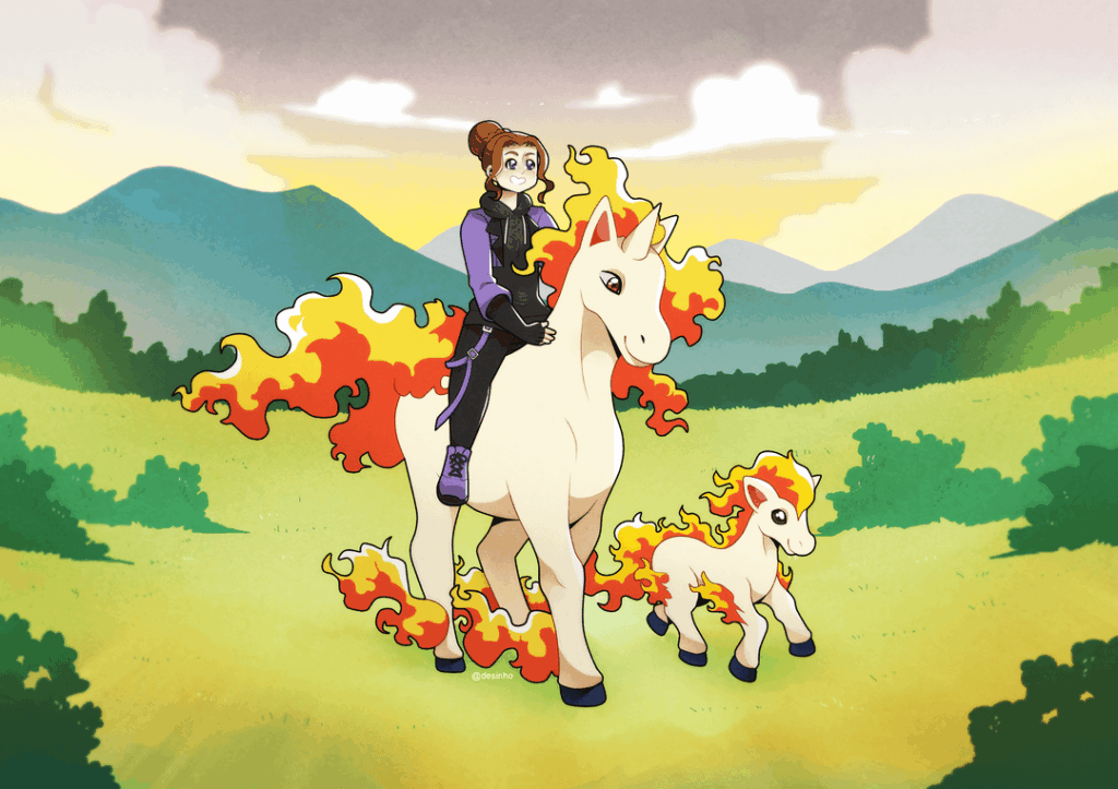 [OC] Fire Horse Year Pokemon YCH 🔥 Purple
