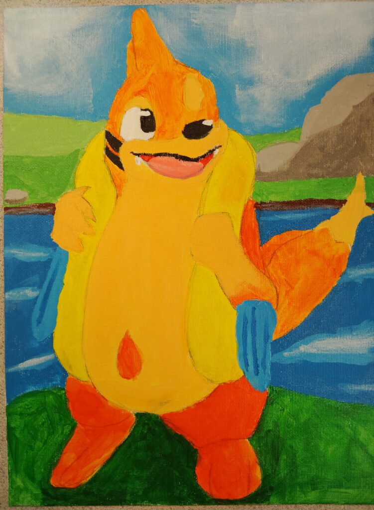 Buizel acrylic painting