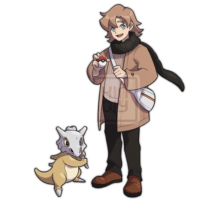 [OC] Finished commission, Trainer & His Cubone!