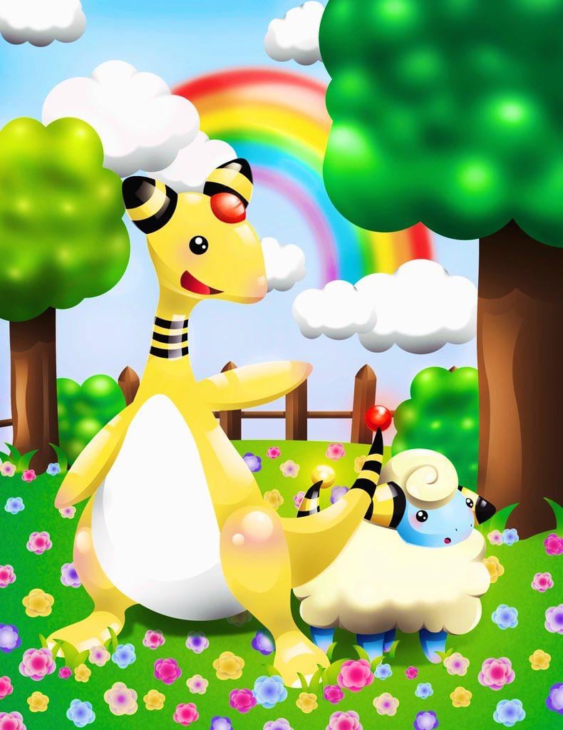 Mareep & Ampharos fanart