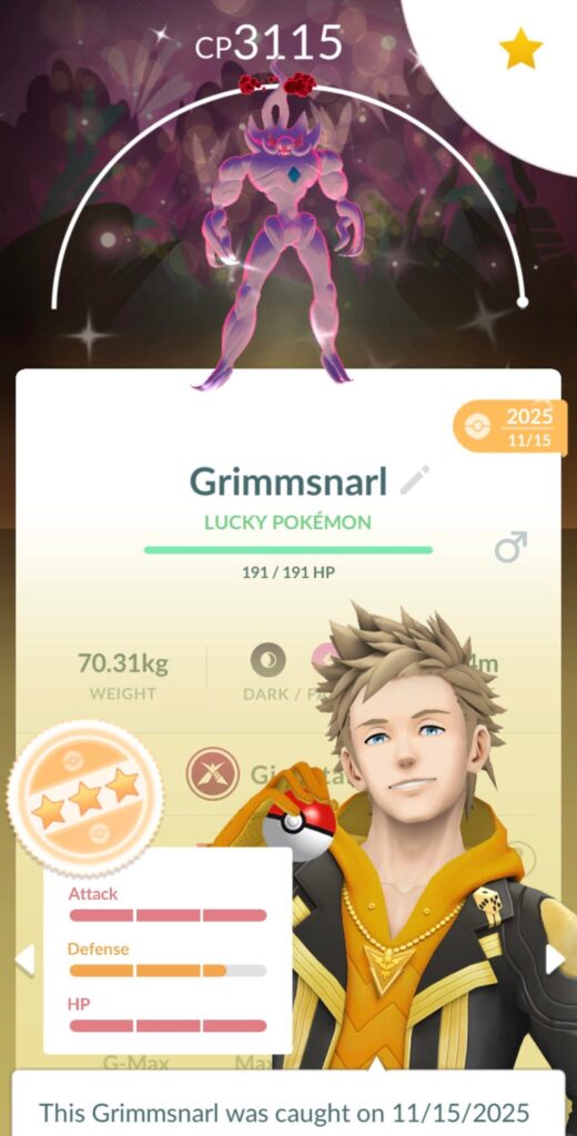 G-MAX Lucky Shiny Grimmsnarl with a special background!