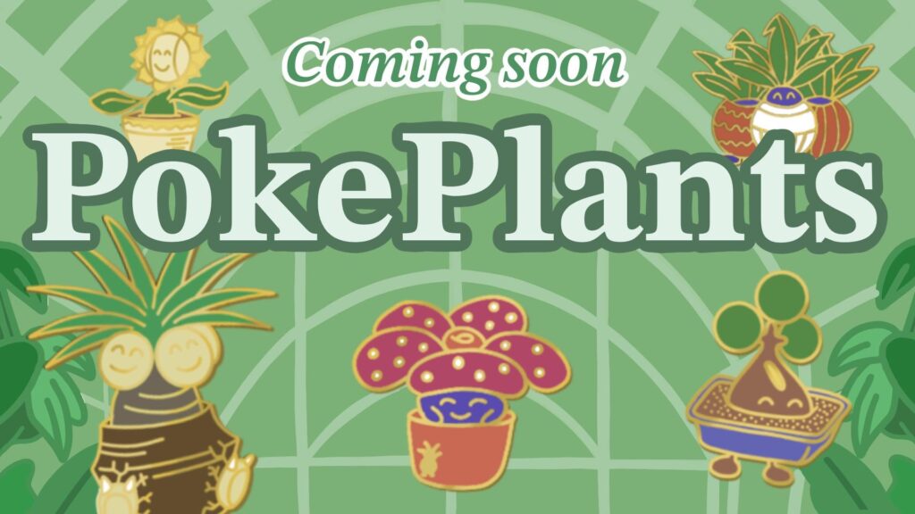 Pokeplants enamel pins launching in a few weeks [OC] 🌱