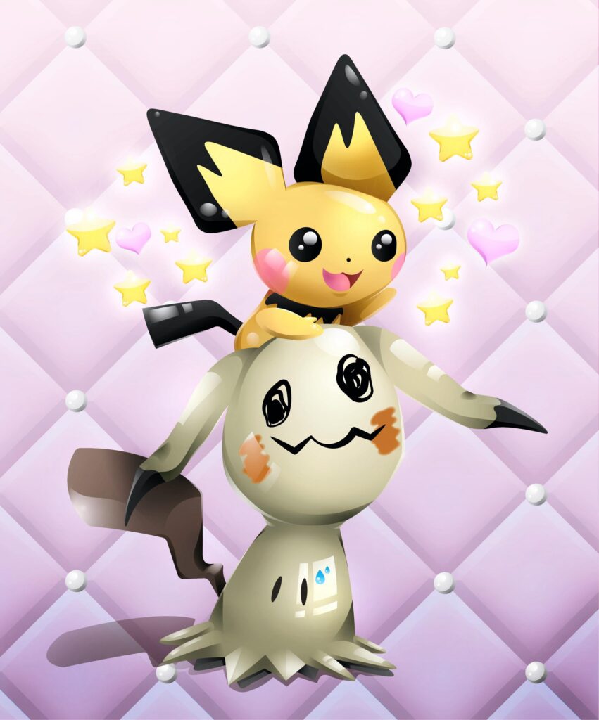 Mimikyu and pichu fanart