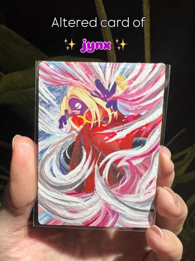 My altered jynx card !✨🧿 (gouache)