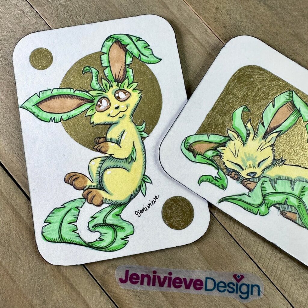A couple of cute Leafeons I drew [OC]
