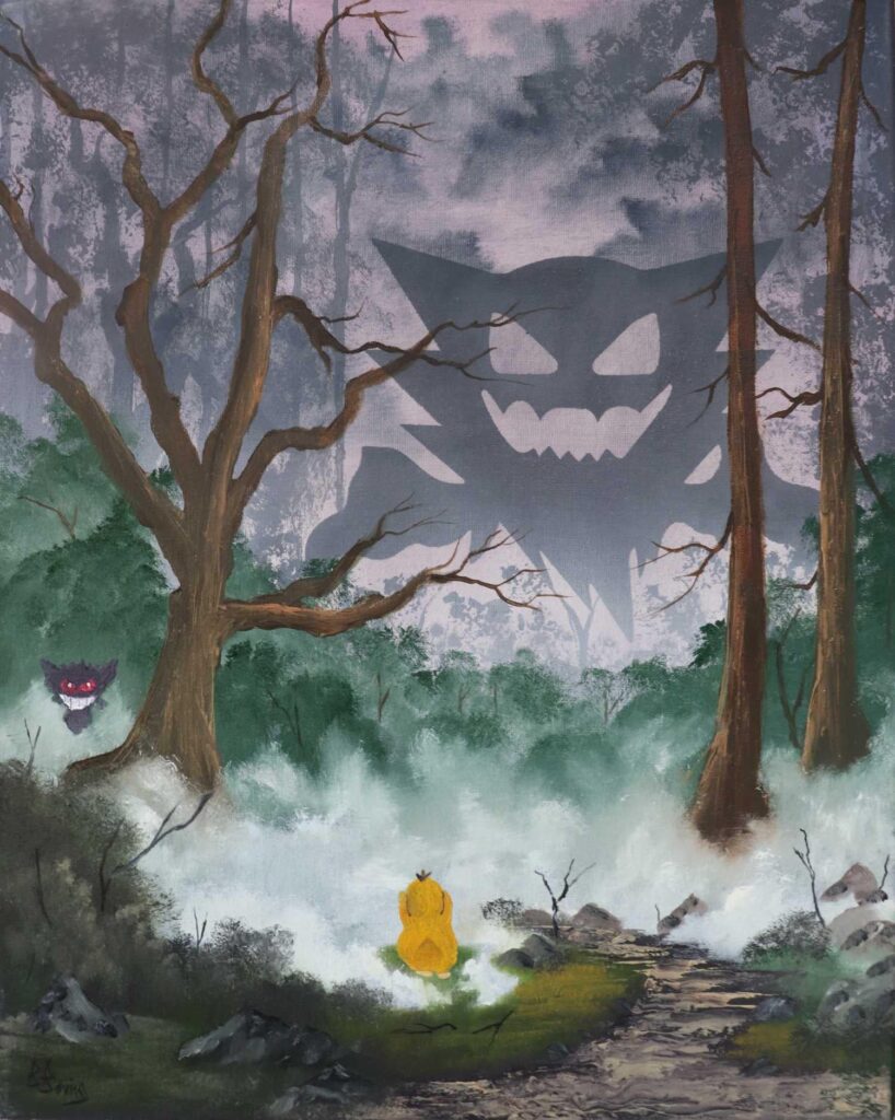 Painted this spooky scene