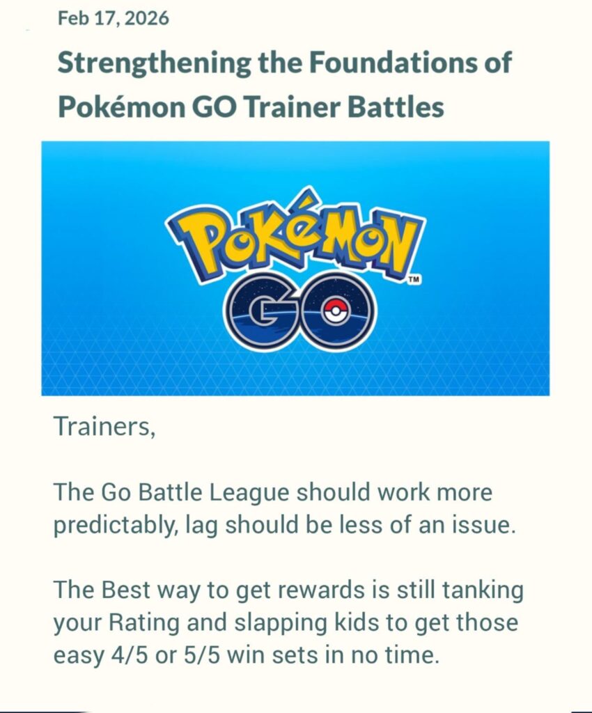 The GO Battle League Update has arrived! Here's a summary of the lenghty news article: