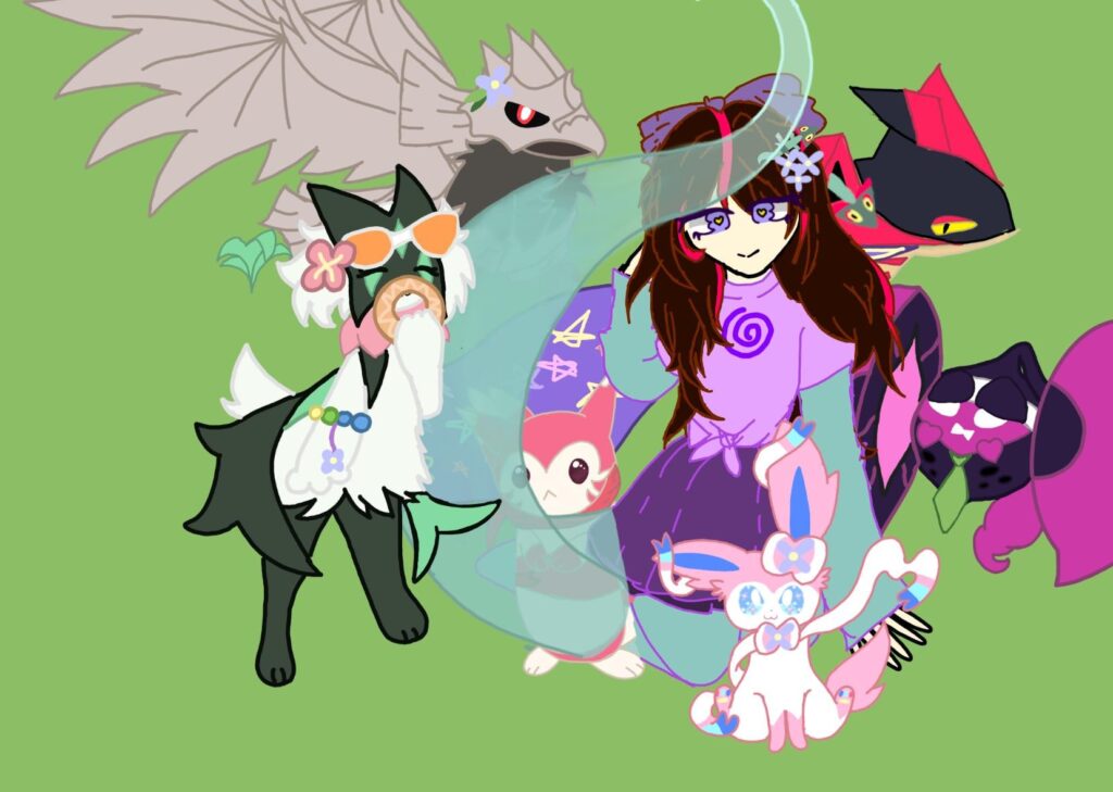 I drew my SV team (+my Persona)