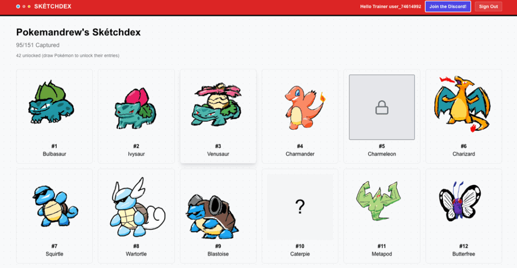 I built a Pokedex you complete by drawing Pokemon from memory. We just hit 3,000+ sketches and 800 users!