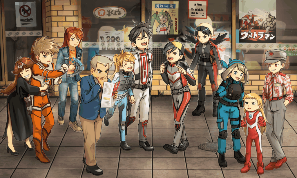 [OC] Ultraman was part of the inspiration for the concept of Pokémon, and this year marks the 60th anniversary of Ultraman and the 30th of Pokémon. I was commissioned to draw this piece celebrating both! Happy anniversary!🎉