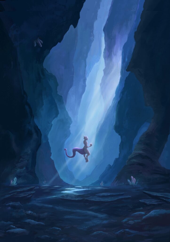 I painted Mewtwo in Cerulean Cave [OC]
