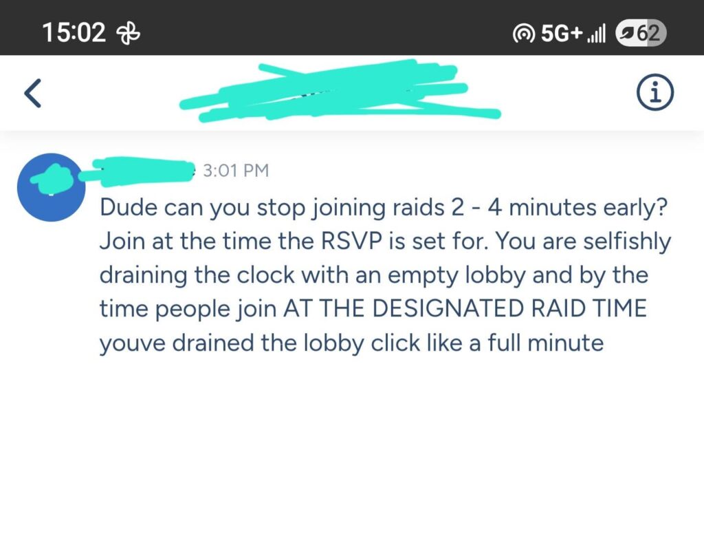 Thoughts on remote raid etiquette?