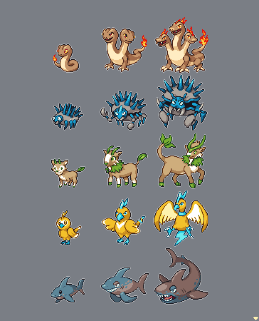 My complete set of starter mons