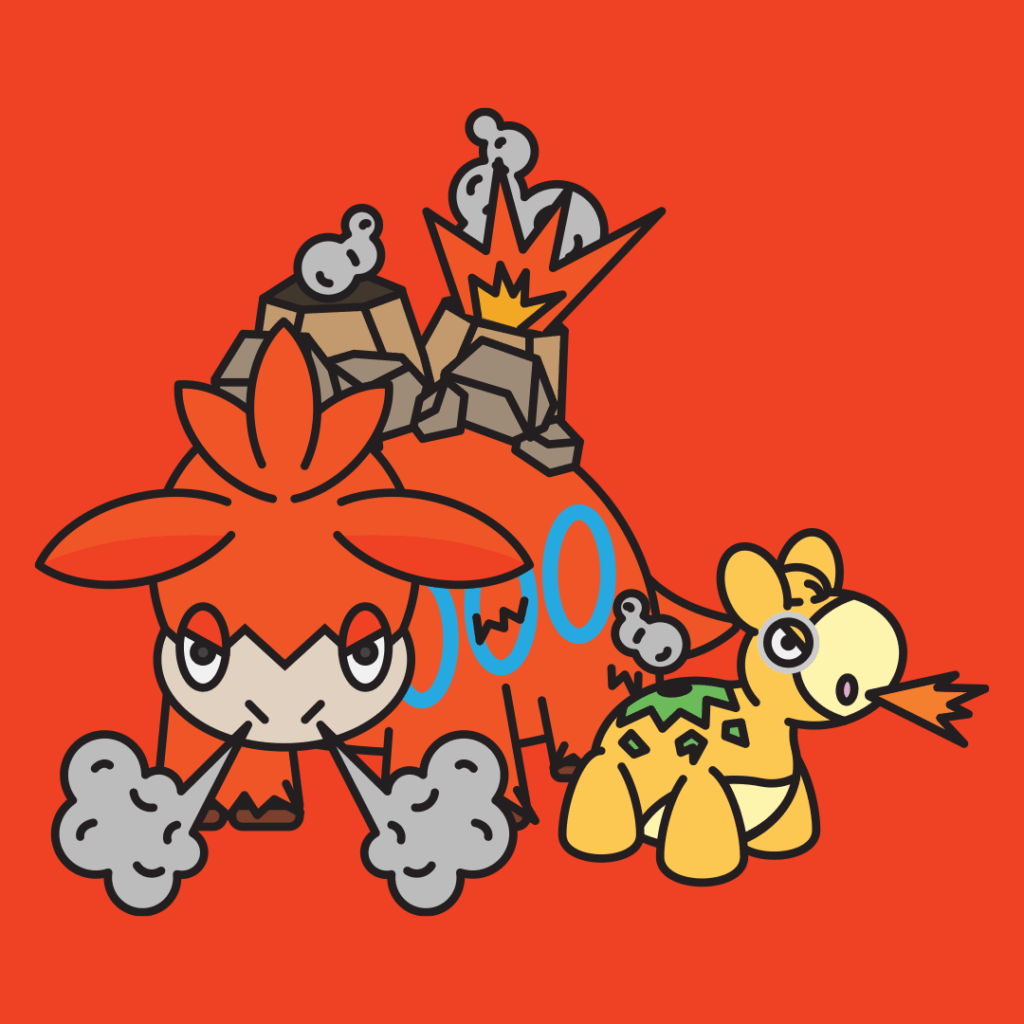 Camerupt + Numel illustration i made