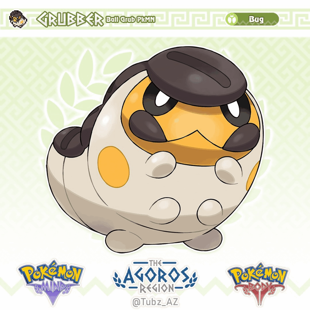 Grubber the ball grub Pokémon by tubz_az