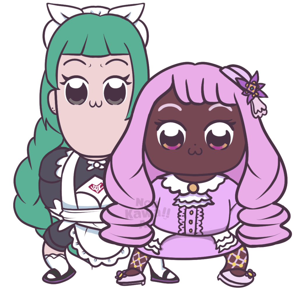 Lebanne and Jacinthe (pop team epic style)