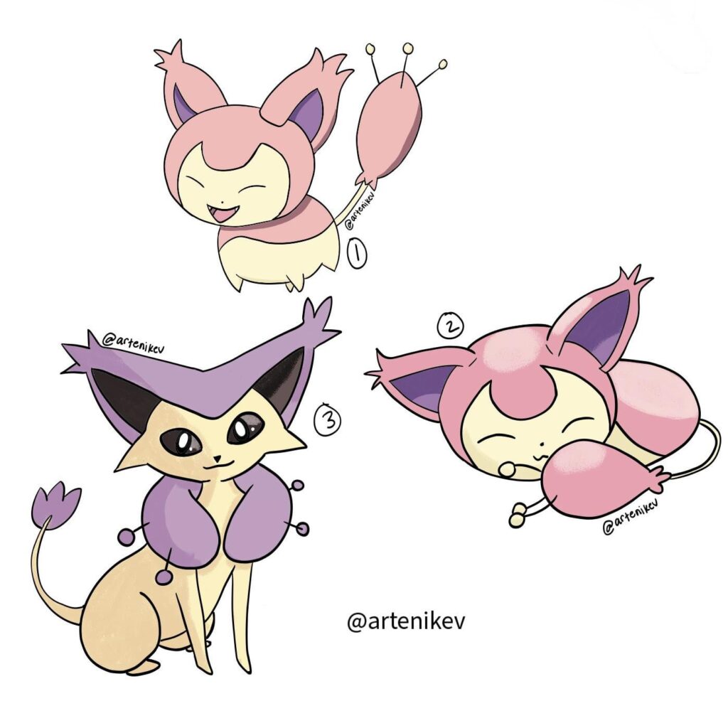 [OC] Newbie draws the Skitty line 🐱💕