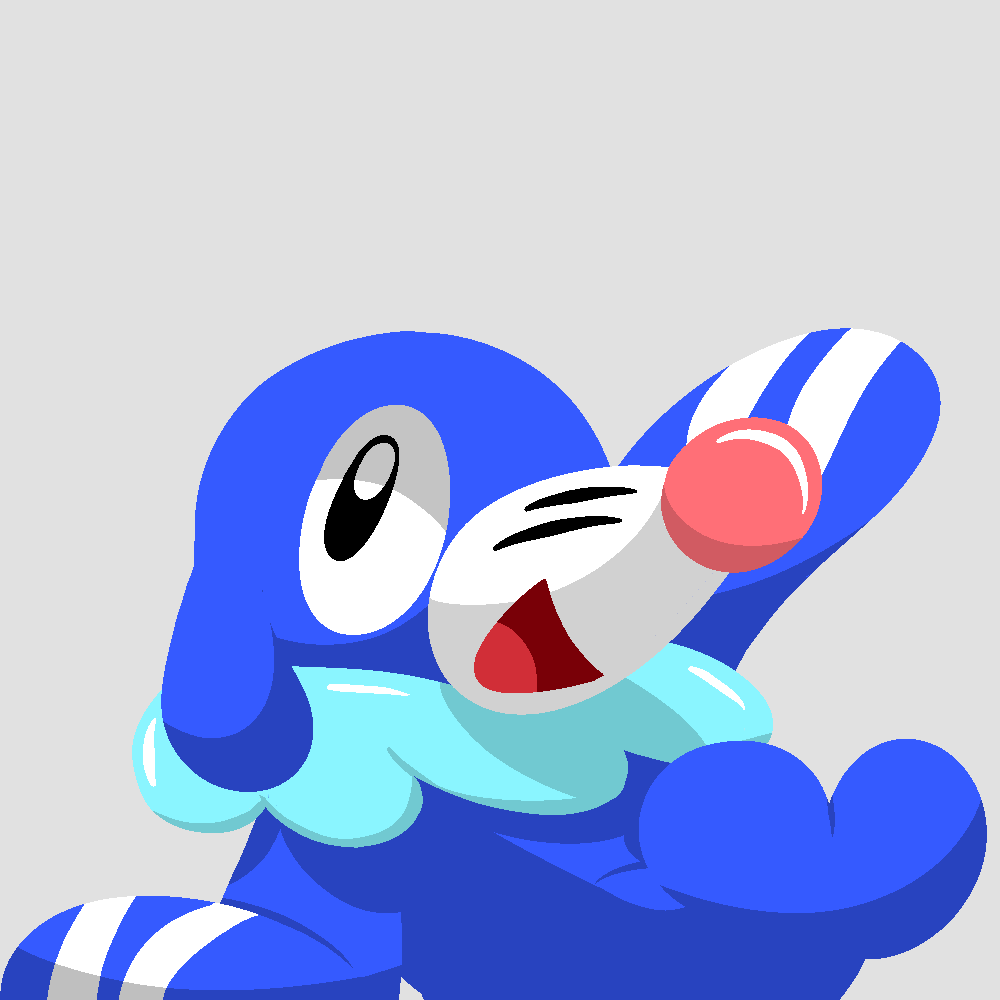 So I tried to do the lineless style with Popplio