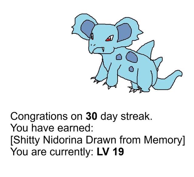 Days 30-31 of motivating my friend to do a thing: Nidorina, Nidoqueen