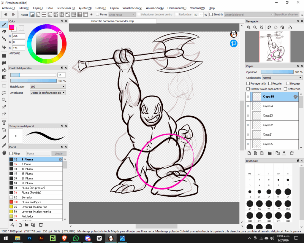 Cómo puedo corregir la pata de este Charmander Bárbaro????? (OC)