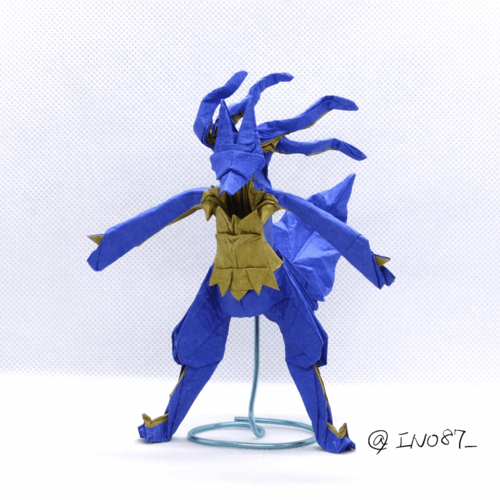 Origami Pokemon Mega Lucario designed & folded by ino87（OC, I made this）