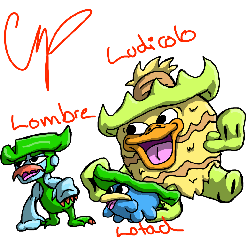 Lotad, Lombre, and Ludicolo