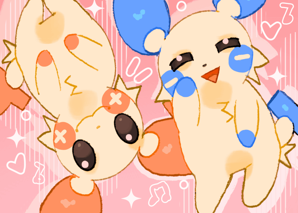 Happy Valentines Day from Plusle and Minun! [OC]