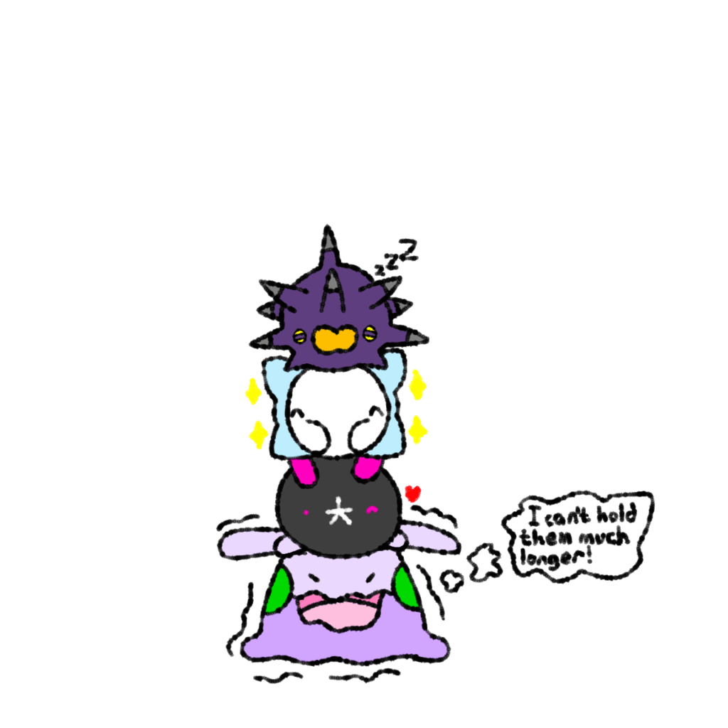 [OC] Goomy, Pyukumuku, Snom, and Pincurchin